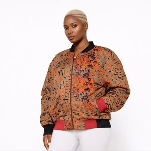 African Print Bomber Jacket – Women’s 3XL (48–52 Bust) | Zip-Up Statement Jacket